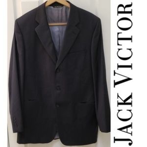 Jack Victor 100% Wool 42L Blue Pinstripe Suit